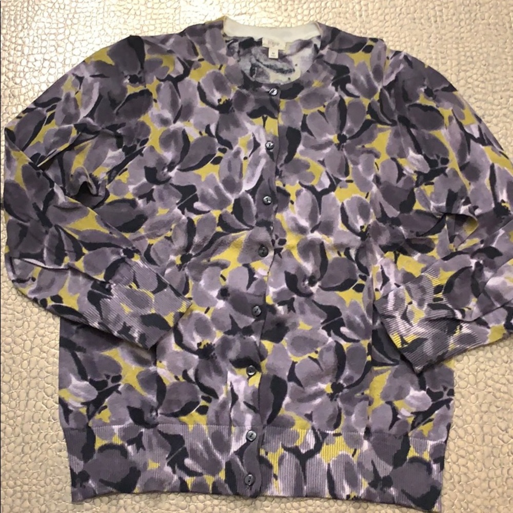 J crew floral cardigan